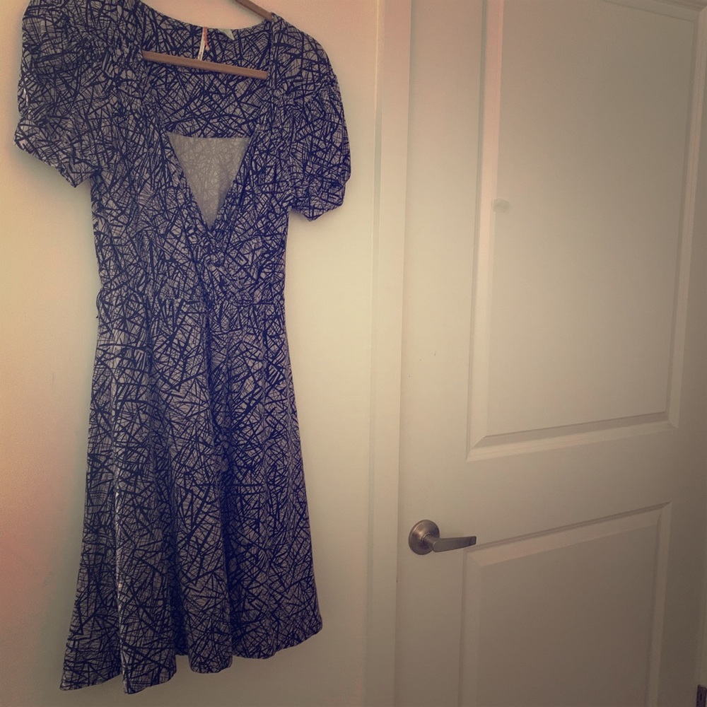 Short Blue Wrap Dress